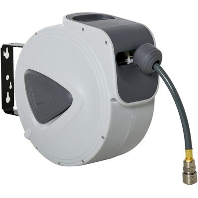 Durhand Avvolgitubo Automatico 10m + 90cm con Attacco Φ1/4'', Montaggio a Parete e Ruotabile di 180°, Grigio Aosom Durhand Avvolgitubo Automatico 10m + 90cm con Attacco Φ1/4'', Montaggio a Parete e Ruotabile di 180°, Grigio Aosom