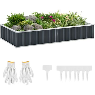 Outsunny Letto per Orto Rialzato in Acciaio, Forma Regolabile e Fondo aperto, Portapiante per Ortaggi, Erbe e Fiori, 174x90cm Aosom Outsunny Letto per Orto Rialzato in Acciaio, Forma Regolabile e Fondo aperto, Portapiante per Ortaggi, Erbe e Fiori, 174x90cm Aosom