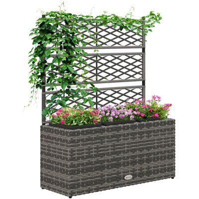 Vaso da Piantare Outsunny con Griglia - 3 Vasi, Resistente alle Intemperie Vaso da Piantare Outsunny con Griglia - 3 Vasi, Resistente alle Intemperie