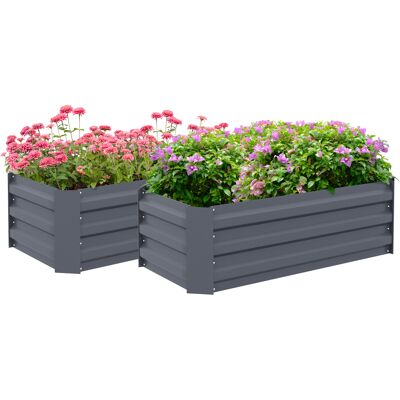 Set aiuole da giardino Outsunny - 2 cassette rettangolari Set aiuole da giardino Outsunny - 2 cassette rettangolari