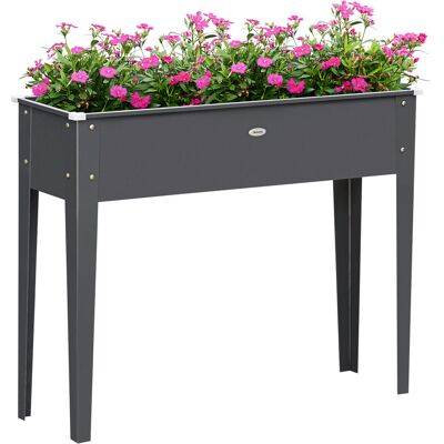 Outsunny Fioriera su piedi quadrata orto con foro di drenaggio acciaio zincato 100 x 30 x 80 cm grigio Outsunny Fioriera su piedi quadrata orto con foro di drenaggio acciaio zincato 100 x 30 x 80 cm grigio