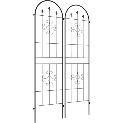 Outsunny Lot de 2 treillis da giardino, supporto per piante rampicanti in acciaio, 50L x 180H cm, nero Outsunny Lot de 2 treillis da giardino, supporto per piante rampicanti in acciaio, 50L x 180H cm, nero