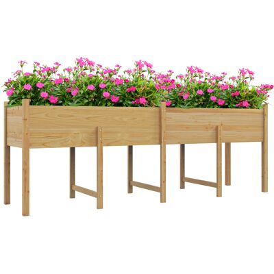 Outsunny Fioriera su Piedi Orto Rialzato, Inserti per l'irrigazione + Tessuto di Drenaggio Inclusi Legno di Abete pre-Olio Outsunny Fioriera su Piedi Orto Rialzato, Inserti per l'irrigazione + Tessuto di Drenaggio Inclusi Legno di Abete pre-Olio