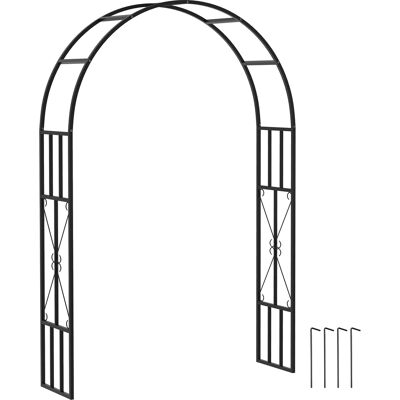 Outsunny Arco da giardino in acciaio per rose per piante rampicanti per decorazione cerimoniale 150 x 40 x 223 cm nero Outsunny Arco da giardino in acciaio per rose per piante rampicanti per decorazione cerimoniale 150 x 40 x 223 cm nero