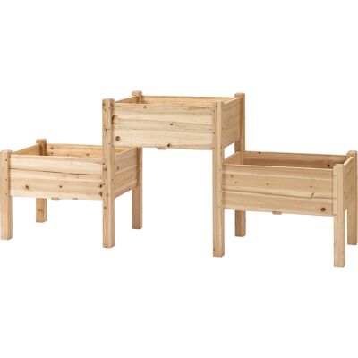 Outsunny Fioriera su Piedi quadrata Potager 2 livelli dim. 184L x 45l x 80H cm Inserti per l'irrigazione Legno di Abete pre-olio Outsunny Fioriera su Piedi quadrata Potager 2 livelli dim. 184L x 45l x 80H cm Inserti per l'irrigazione Legno di Abete pre-olio