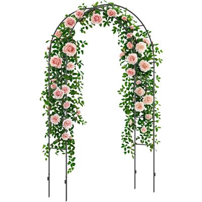 Outsunny Arco per Rampicanti in Metallo per Giardino ed Esterni, 140x40x240cm, Nero Aosom Outsunny Arco per Rampicanti in Metallo per Giardino ed Esterni, 140x40x240cm, Nero Aosom