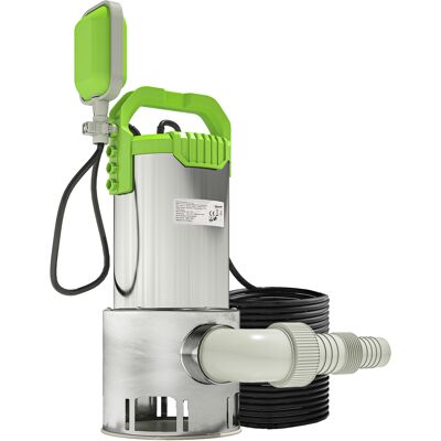 Outsunny Pompa di Drenaggio per Acque Sporche, Capacità 18000 L/h, 1100 W, 16x14x27 cm, Verde Aosom Italy Outsunny Pompa di Drenaggio per Acque Sporche, Capacità 18000 L/h, 1100 W, 16x14x27 cm, Verde Aosom Italy