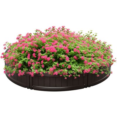 Outsunny Letto per Orto Rialzato Rotondo in Plastica HDPE, Fioriera da Esterno per Piante, Fiori e Verdura, Φ123x21cm, Marrone Aosom Outsunny Letto per Orto Rialzato Rotondo in Plastica HDPE, Fioriera da Esterno per Piante, Fiori e Verdura, Φ123x21cm, Marrone Aosom