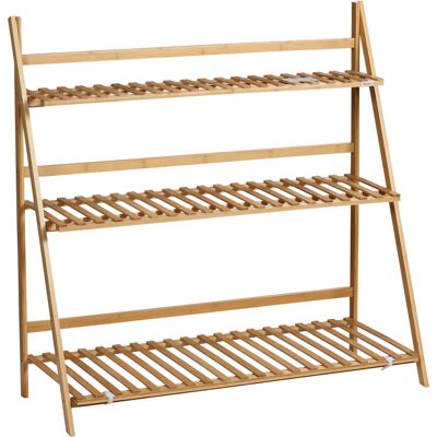 Outsunny Fioriera da Esterno a 3 Livelli in Bambù con Design Rialzato e Pieghevole, 98x37x96.5 cm, color Legno Aosom Outsunny Fioriera da Esterno a 3 Livelli in Bambù con Design Rialzato e Pieghevole, 98x37x96.5 cm, color Legno Aosom