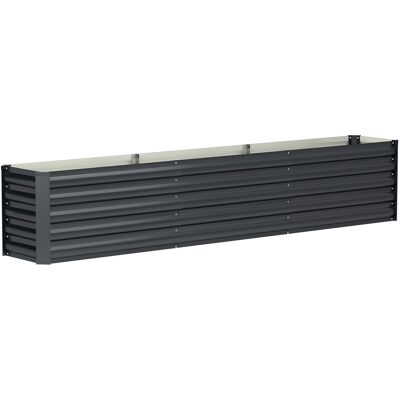 Outsunny Cassone per orto rialzato in acciaio zincato barre di supporto e piastre angolari fondo aperto 240 x 40 x 45 cm grigio scuro Aosom Italy Outsunny Cassone per orto rialzato in acciaio zincato barre di supporto e piastre angolari fondo aperto 240 x 40 x 45 cm grigio scuro Aosom Italy