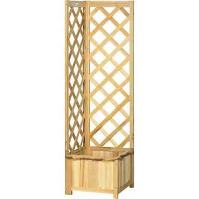 Outsunny Fioriera con Grigliato in Legno Vaso da Esterno per Angolo per Piante Rampicanti 40x40x145 cm Naturale Aosom Italy Outsunny Fioriera con Grigliato in Legno Vaso da Esterno per Angolo per Piante Rampicanti 40x40x145 cm Naturale Aosom Italy