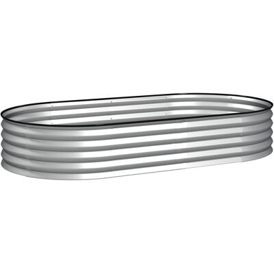 Outsunny Fioriera rialzata in acciaio zincato letto da giardino bordo gomma 181 x 93 x 30 cm argento Aosom Italy Outsunny Fioriera rialzata in acciaio zincato letto da giardino bordo gomma 181 x 93 x 30 cm argento Aosom Italy