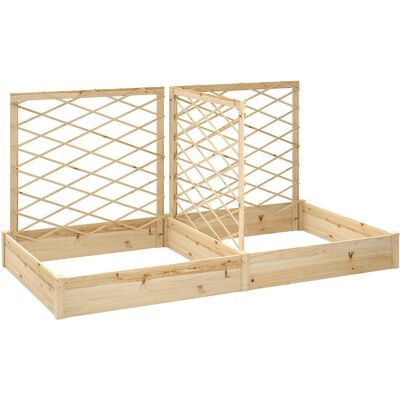 Vaso da giardino in legno Outsunny con graticci regolabili - 222x114x109cm Vaso da giardino in legno Outsunny con graticci regolabili - 222x114x109cm