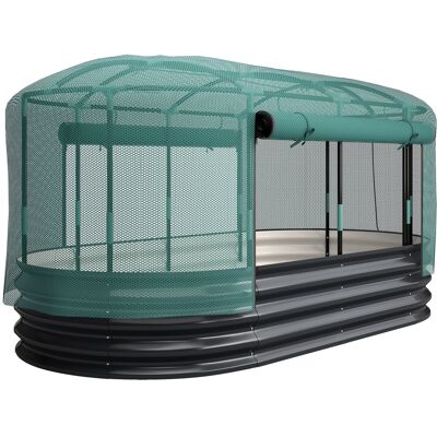 Outsunny Aiuola orticola con gabbia protettiva, fioriera rialzata in acciaio zincato, 180 x 90 x 93 cm, grigio e verde Aosom Italy Outsunny Aiuola orticola con gabbia protettiva, fioriera rialzata in acciaio zincato, 180 x 90 x 93 cm, grigio e verde Aosom Italy