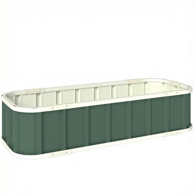 Outsunny Letto rialzato in acciaio, vaso da coltivazione con chiusure a scatto, bordo piegato, mini-serra 136 x 52 x 31 cm Verde chiaro Aosom Italy Outsunny Letto rialzato in acciaio, vaso da coltivazione con chiusure a scatto, bordo piegato, mini-serra 136 x 52 x 31 cm Verde chiaro Aosom Italy