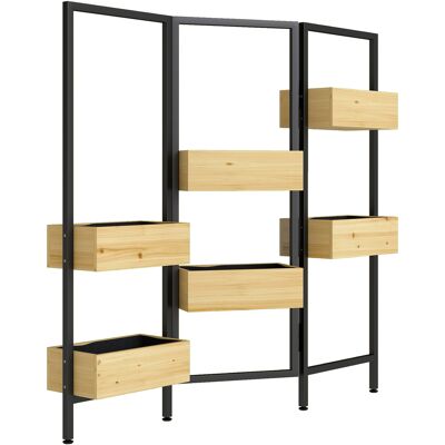 Outsunny Separatore pieghevole a 3 pannelli con 6 fioriere con foro di drenaggio e fodera, 116l x 20P x 112H cm, legno naturale Aosom Italy Outsunny Separatore pieghevole a 3 pannelli con 6 fioriere con foro di drenaggio e fodera, 116l x 20P x 112H cm, legno naturale Aosom Italy