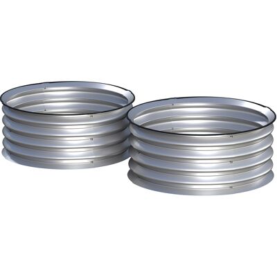Outsunny Set di 2 Letti per Orto Rialzati in Acciaio Galvanizzato con Fondo Aperto, Ø60x30cm, Argento Aosom Outsunny Set di 2 Letti per Orto Rialzati in Acciaio Galvanizzato con Fondo Aperto, Ø60x30cm, Argento Aosom