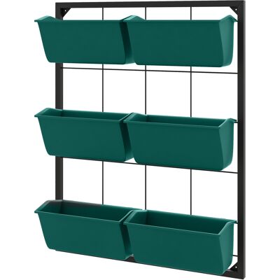 Outsunny Orto Verticale da Parete a 3 Livelli con 6 Vasi, in Acciaio e Plastica, 52x14x66 cm, Verde Aosom Italy Outsunny Orto Verticale da Parete a 3 Livelli con 6 Vasi, in Acciaio e Plastica, 52x14x66 cm, Verde Aosom Italy