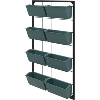 Outsunny Orto Verticale da Parete a 4 Livelli con 8 Vasi, in Acciaio e Plastica, 52x14x90 cm, Verde Scuro e Nero Aosom Italy Outsunny Orto Verticale da Parete a 4 Livelli con 8 Vasi, in Acciaio e Plastica, 52x14x90 cm, Verde Scuro e Nero Aosom Italy