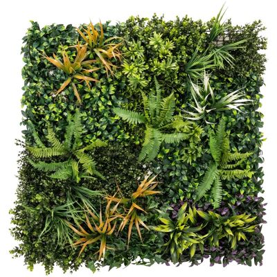 Outsunny Pannelli per parete verde, 100 x 100 cm decorazione parete vegetale artificiale con fascette di collegamento, sfondo verde, verde Aosom Italy Outsunny Pannelli per parete verde, 100 x 100 cm decorazione parete vegetale artificiale con fascette di collegamento, sfondo verde, verde Aosom Italy