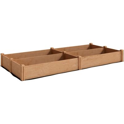 Outsunny Cassone Orto in Legno Letto da Giardino Rialzato 4 Aree di Coltivazione Fondo Aperto Montaggio Senza Attrezzi 234x109x25cm Marrone Chiaro Aosom Italy Outsunny Cassone Orto in Legno Letto da Giardino Rialzato 4 Aree di Coltivazione Fondo Aperto Montaggio Senza Attrezzi 234x109x25cm Marrone Chiaro Aosom Italy