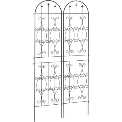 Outsunny Set da 2 supporti per piante rampicanti, griglia da giardino, per ortaggi, viti, fiori, in metallo, 50 x 220 cm, Nero Aosom Italy Outsunny Set da 2 supporti per piante rampicanti, griglia da giardino, per ortaggi, viti, fiori, in metallo, 50 x 220 cm, Nero Aosom Italy
