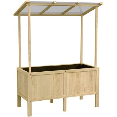 Outsunny Letto rialzato con tetto, fori di drenaggio, fodera in tessuto non tessuto, resistente alle intemperie, legno di abete, 110x60x152 cm Aosom Italy Outsunny Letto rialzato con tetto, fori di drenaggio, fodera in tessuto non tessuto, resistente alle intemperie, legno di abete, 110x60x152 cm Aosom Italy