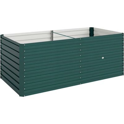 Outsunny Fioriera rialzata galvanizzata rettangolare per esterno - fondo aperto - 160 x 80 x 60 cm, verde Aosom Italy Outsunny Fioriera rialzata galvanizzata rettangolare per esterno - fondo aperto - 160 x 80 x 60 cm, verde Aosom Italy