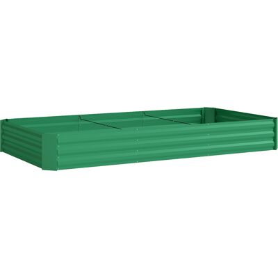 Outsunny Fioriera da esterno orto rialzato zincato con bordo di sicurezza e fondo aperto 240 x 120 x 30 cm verde Aosom Italy Outsunny Fioriera da esterno orto rialzato zincato con bordo di sicurezza e fondo aperto 240 x 120 x 30 cm verde Aosom Italy