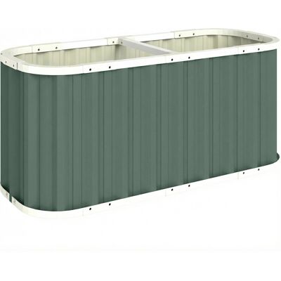 Outsunny Aiuola in metallo 136 x 53 x 61 cm profonda giardino con bordi protettivi cartellini per piante guanti fondo aperto Aosom Italy Outsunny Aiuola in metallo 136 x 53 x 61 cm profonda giardino con bordi protettivi cartellini per piante guanti fondo aperto Aosom Italy