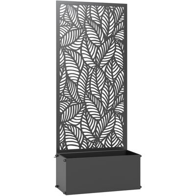 Outsunny Fioriera con traliccio, vaso per fiori, con schermo di privacy, per piante rampicanti, metallo, 45 x 21,5 x 110 cm, nero Aosom Italy Outsunny Fioriera con traliccio, vaso per fiori, con schermo di privacy, per piante rampicanti, metallo, 45 x 21,5 x 110 cm, nero Aosom Italy