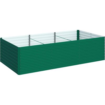 Outsunny Fioriera rialzata rettangolare galvanizzata per esterno - fondo aperto - 240 x 120 x 60 cm, verde Aosom Italy Outsunny Fioriera rialzata rettangolare galvanizzata per esterno - fondo aperto - 240 x 120 x 60 cm, verde Aosom Italy