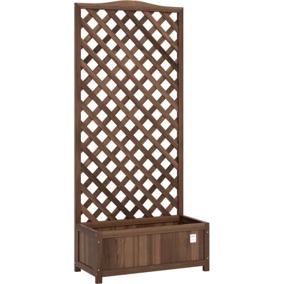 Outsunny Fioriera con Traliccio vasca per fiori 76 x 36 x 170 cm Fondo a doghe Legno di abete pre-oliato marrone scuro Aosom Italy Outsunny Fioriera con Traliccio vasca per fiori 76 x 36 x 170 cm Fondo a doghe Legno di abete pre-oliato marrone scuro Aosom Italy