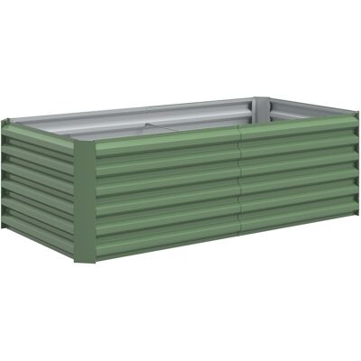 Outsunny Fioriera rialzata in acciaio galvanizzato, letto da giardino con fondo aperto, 180 x 90 x 57,5 cm, verde chiaro Aosom Italy Outsunny Fioriera rialzata in acciaio galvanizzato, letto da giardino con fondo aperto, 180 x 90 x 57,5 cm, verde chiaro Aosom Italy