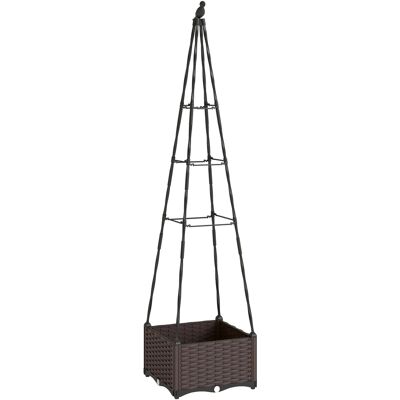 Outsunny Fioriera con Traliccio Metallico per Piante Rampicanti Vaso in PP con Fori di Drenaggio e Tappi 40x40x175 cm Aosom Italy Outsunny Fioriera con Traliccio Metallico per Piante Rampicanti Vaso in PP con Fori di Drenaggio e Tappi 40x40x175 cm Aosom Italy