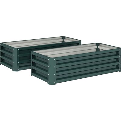 Outsunny Set di 2 Fioriere da Esterno Grandi in Acciaio Zincato Orti Urbani per Terrazza Giardino 110x50x30 cm Verde Aosom Italy Outsunny Set di 2 Fioriere da Esterno Grandi in Acciaio Zincato Orti Urbani per Terrazza Giardino 110x50x30 cm Verde Aosom Italy