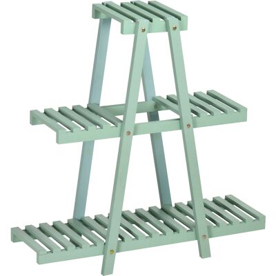 Outsunny Portapiante a 3 Livelli in Legno di Abete per Interni ed Esterni, 76x26x76 cm, Verde Chiaro Aosom Outsunny Portapiante a 3 Livelli in Legno di Abete per Interni ed Esterni, 76x26x76 cm, Verde Chiaro Aosom