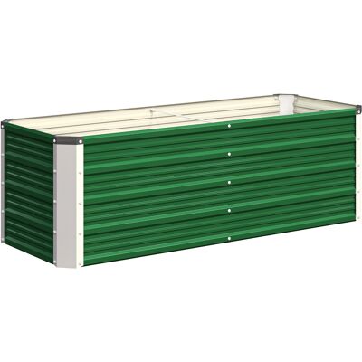 Vaso da giardino in acciaio Outsunny - 125x47x40 cm, Verde, Design profondo Vaso da giardino in acciaio Outsunny - 125x47x40 cm, Verde, Design profondo
