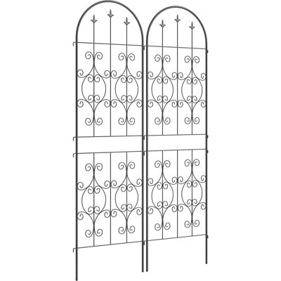 Outsunny Set da 2 Supporti per Piante Rampicanti, Traliccio da Giardino, per Verdure, Viti, Fiori, in Metallo, 50 x 180 cm, Nero Aosom Italy Outsunny Set da 2 Supporti per Piante Rampicanti, Traliccio da Giardino, per Verdure, Viti, Fiori, in Metallo, 50 x 180 cm, Nero Aosom Italy