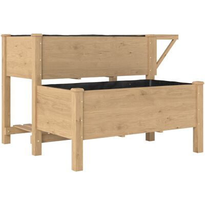 Outsunny Letto per Orto Rialzato a 2 Livelli con Ripiani in Legno, 119.5x102x76.5cm, Marrone Aosom Italy Outsunny Letto per Orto Rialzato a 2 Livelli con Ripiani in Legno, 119.5x102x76.5cm, Marrone Aosom Italy