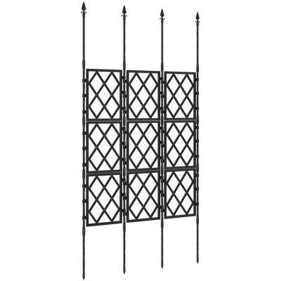Outsunny Supporto per Piante Rampicanti Traliccio Pieghevole, 85x197 cm, Nero Aosom Italy Outsunny Supporto per Piante Rampicanti Traliccio Pieghevole, 85x197 cm, Nero Aosom Italy