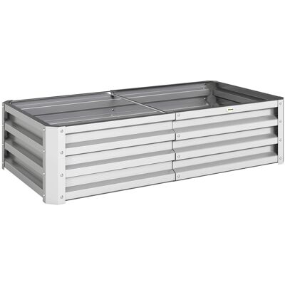Outsunny Letto per Orto Rialzato da Esterno 182L, Fioriera da Balcone in Acciaio Galvanizzato con Fondo Aperto, per Piante, Fiori e Verdure, 120x60x30.5cm, Argento Aosom Italy Outsunny Letto per Orto Rialzato da Esterno 182L, Fioriera da Balcone in Acciaio Galvanizzato con Fondo Aperto, per Piante, Fiori e Verdure, 120x60x30.5cm, Argento Aosom Italy