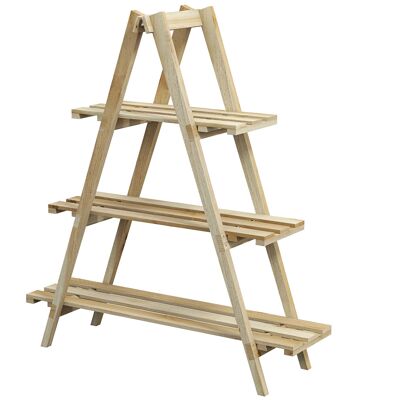 Outsunny Portapiante Verticale 3 Livelli a Doghe in Abete, 100x36x112 cm, Color Legno Aosom Italy Outsunny Portapiante Verticale 3 Livelli a Doghe in Abete, 100x36x112 cm, Color Legno Aosom Italy