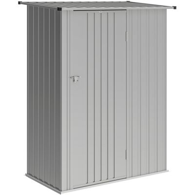 Outsunny Capanno Porta Attrezzi in Metallo con Tetto Inclinato e Porta Bloccabile, 142x86x189 cm, Argento Aosom Italy Outsunny Capanno Porta Attrezzi in Metallo con Tetto Inclinato e Porta Bloccabile, 142x86x189 cm, Argento Aosom Italy