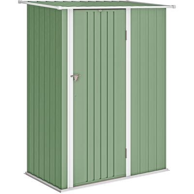 Outsunny Capanno Porta Attrezzi in Metallo con Tetto Inclinato e Porta Bloccabile, 142x86x189 cm, Verde Chiaro Aosom Italy Outsunny Capanno Porta Attrezzi in Metallo con Tetto Inclinato e Porta Bloccabile, 142x86x189 cm, Verde Chiaro Aosom Italy