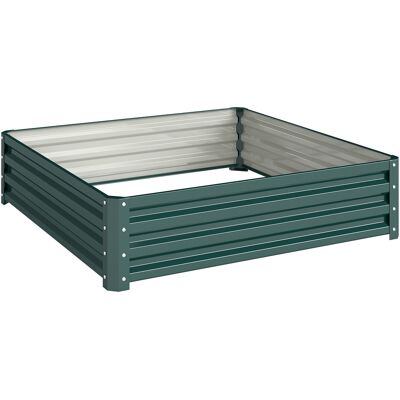Outsunny Letto per Orto Rialzato a Fondo Aperto con Rivestimento, in Acciaio Zincato, 120x120x30 cm, Verde Outsunny Letto per Orto Rialzato a Fondo Aperto con Rivestimento, in Acciaio Zincato, 120x120x30 cm, Verde