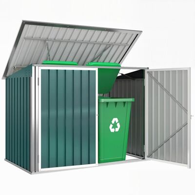Outsunny Capanno Esterno Acciaio per Bidoni Spazzatura con Doppia Porta Aosom Italy Outsunny Capanno Esterno Acciaio per Bidoni Spazzatura con Doppia Porta Aosom Italy