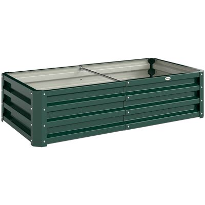 Outsunny Letto per Orto Rialzato a Fondo Aperto con Rivestimento, in Acciaio Zincato, 120x60x30.5 cm, Verde Aosom Outsunny Letto per Orto Rialzato a Fondo Aperto con Rivestimento, in Acciaio Zincato, 120x60x30.5 cm, Verde Aosom