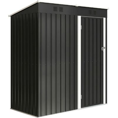 Outsunny Capanno Giardino Metallo 163x90x179 cm, Porta Chiudibile, Prese d'Aria, Grigio Scuro Aosom Italy Outsunny Capanno Giardino Metallo 163x90x179 cm, Porta Chiudibile, Prese d'Aria, Grigio Scuro Aosom Italy