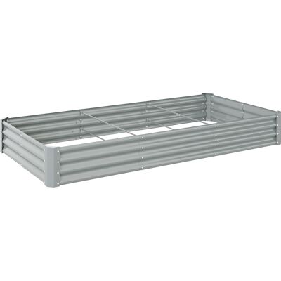 Outsunny Letto da Giardino Rialzato in Acciaio Galvanizzato, 240 x 120 x 30 cm, Orto Rialzato da Esterno con Fondo Aperto per Verdure, Fiori, Erbe Aromatiche, Argento Aosom Italy Outsunny Letto da Giardino Rialzato in Acciaio Galvanizzato, 240 x 120 x 30 cm, Orto Rialzato da Esterno con Fondo Aperto per Verdure, Fiori, Erbe Aromatiche, Argento Aosom Italy